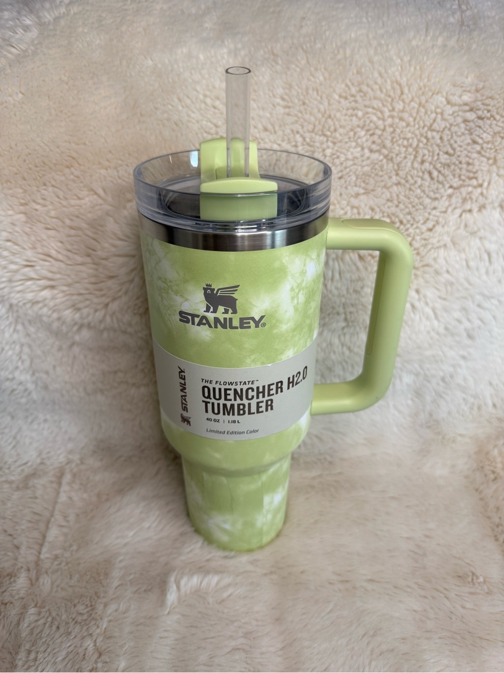 Stanley Lime Green Tie-Dye Quencher H2.0 Tumbler